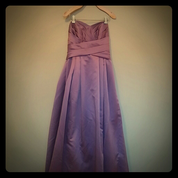 Strapless satin ballgown