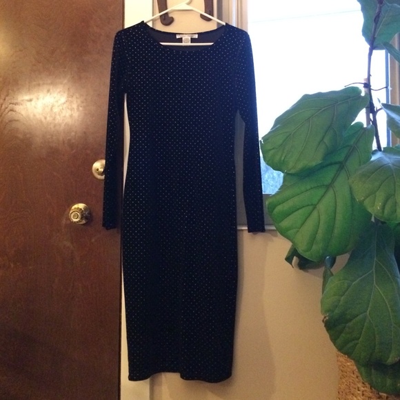 Black Velvet Midi Holiday Dress