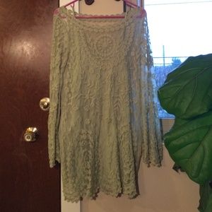 Free People pale green lace dress