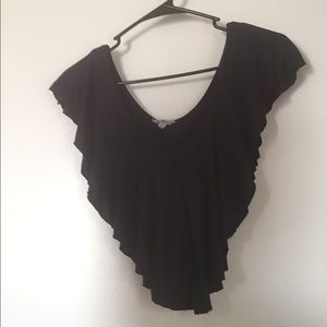 Navy blue drape crop top NWOT