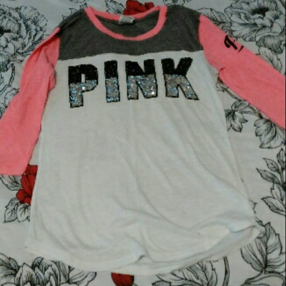 PINK Victoria's Secret Tops - Vs pink 3/4 bling top