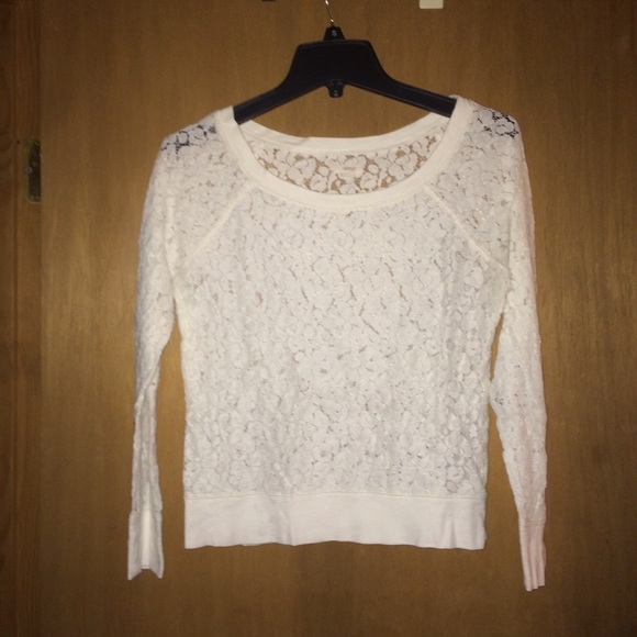 aerie all over lace long sleeve shirt