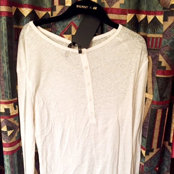 Balmain X H&m Collaboration Men's Long Sleeve Tee