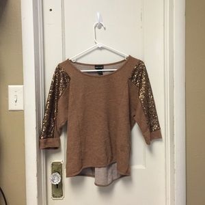 Sequined Hi-Low Sweater