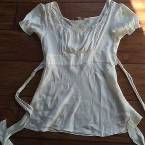 EXpress cream silk blouse