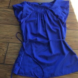 Blue polka dot blouse