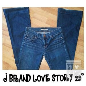 J BRAND LOVE STORY JEANS!  Size 29" Boot Cut Dark