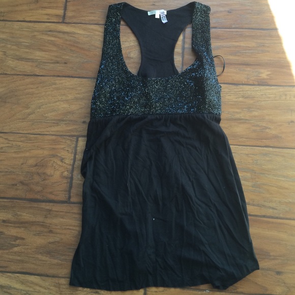 Sequined black tank