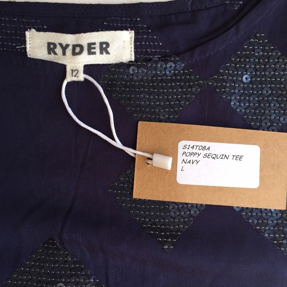 NWT Ryder Poppy Sequin Tee Size 12 or L - Picture 4 of 4