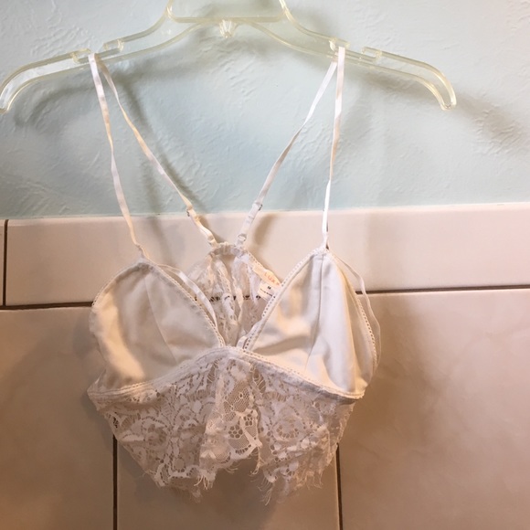White eyelash bralette