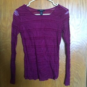 Magenta Colored Lace Top