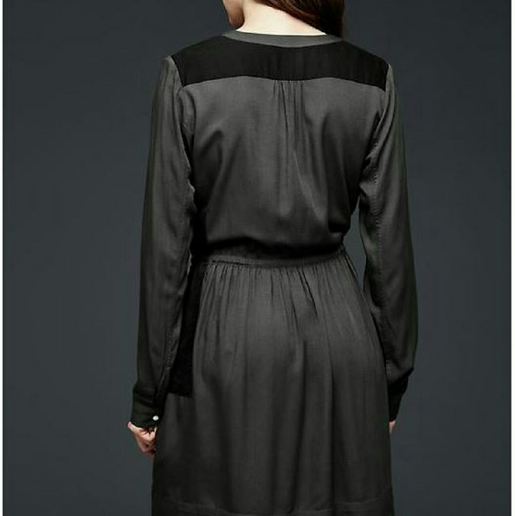 Gap shirt dress contrast panel pocket - Picture 2 of 4