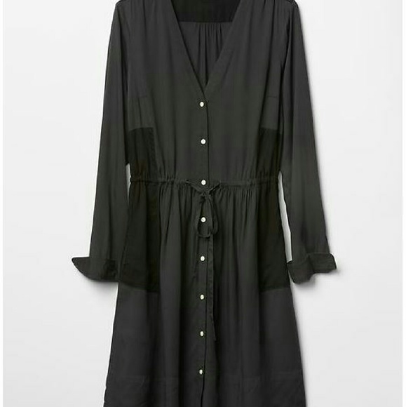 Gap shirt dress contrast panel pocket - Picture 3 of 4