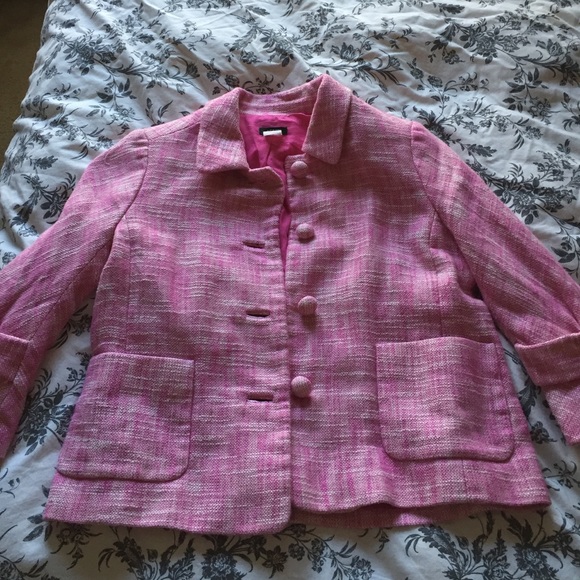 J.crew pink tweed jacket