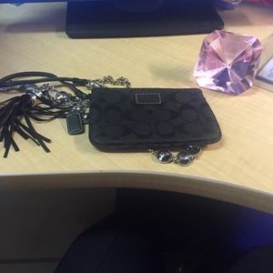 Black coach wristlet