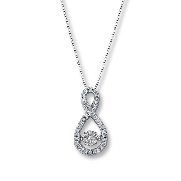 Diamonds in Rhythm 1/5 CT Necklace, 10K White Gold