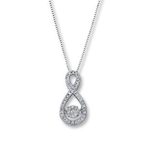 Diamonds in Rhythm 1/5 CT Necklace, 10K White Gold