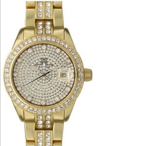 TOYWATCH Ladies Metallic Goldtone & Crystal Watch