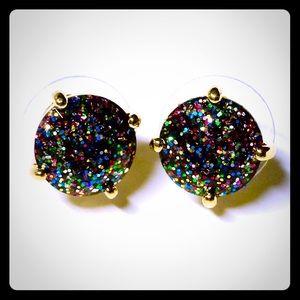 Kate Spade Multi Glitter Round Stud Earring