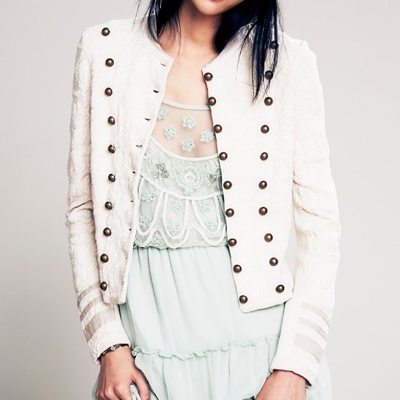 FREE PEOPLE Jacket Military Button Bomber Cardigan - Picture 3 of 4