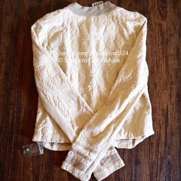 FREE PEOPLE Jacket Military Button Bomber Cardigan - Picture 2 of 4