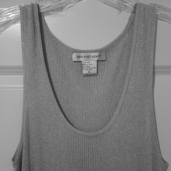 Sparkly Silver Newport News Long Tank Holiday Wear