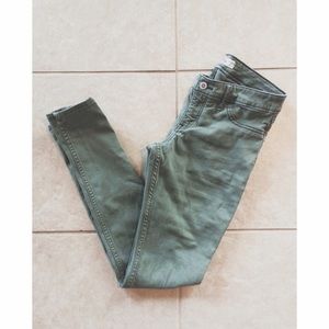 army green super skinny jeans - hollister