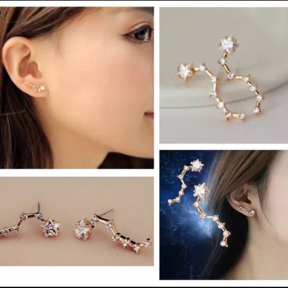Jewelry - NEW 1 PAIR KOREAN STAR RHINESTONE EARRING STUD