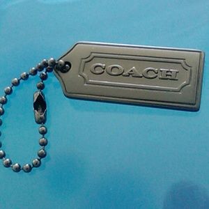 Authentic hard metal Coach tag keychain