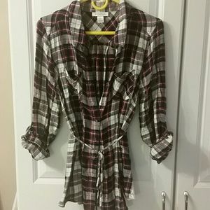 Maternity Plaid Top
