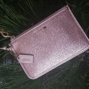 Authentic Coach Wristlet Gold Sparkle NWOT