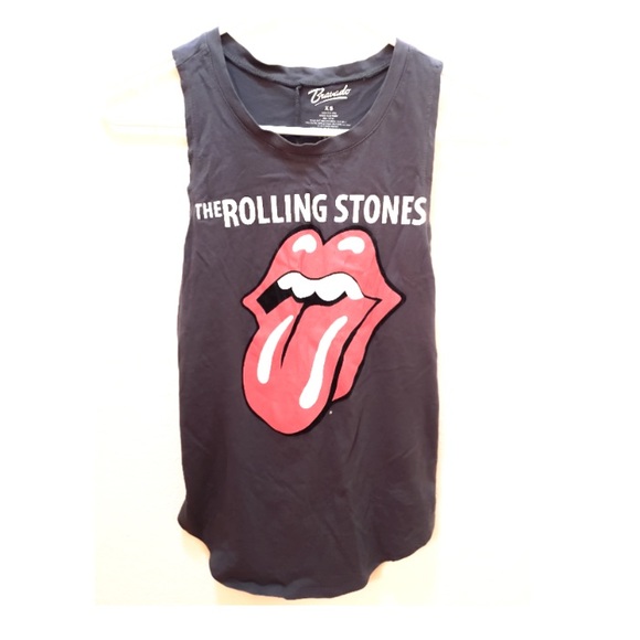 Grey Rolling Stones Muscle Tee