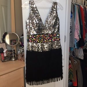 Custom made Alyce Paris dress. Flapper inspired.