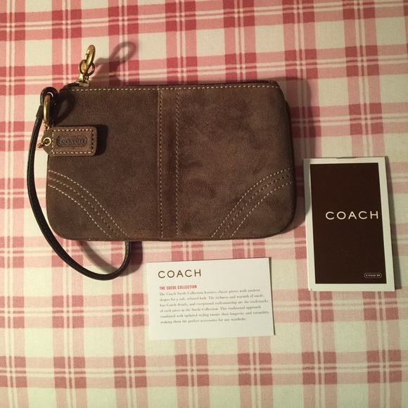 Coach Suede Wristlet - Picture 1 of 4