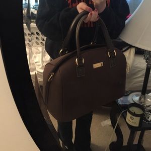 Chocolate brown luggage tote
