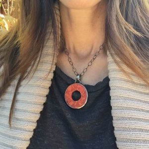 Silpada coral & silver necklace.