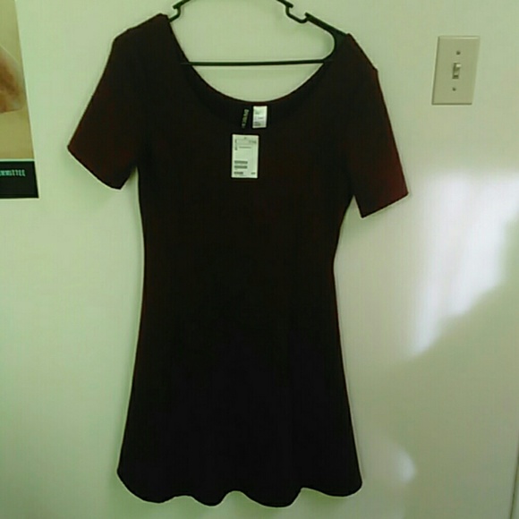 Maroon H&M fit and flair dress