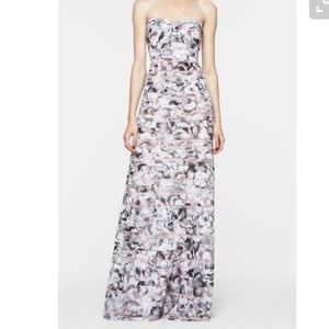 BCBGMAXAZRIA- print silk gown (agate combo)