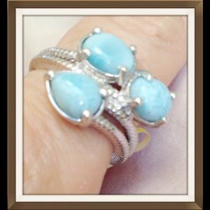 Larimar Ring TGW 3.90 Cts  (Size 7 or 8)