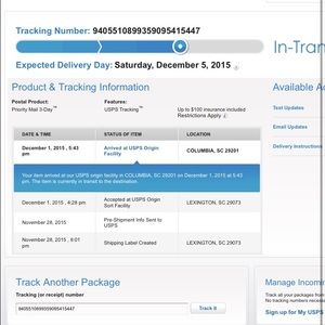 Tracking information.