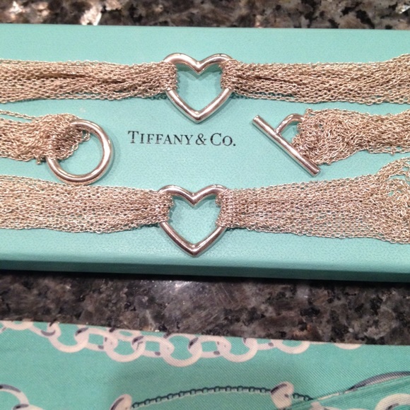 TIFFANY & CO SET!  Mesh Multi Chain Heart w/Toggle
