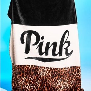 Victoria's Secret Pink Leopard Sherpa Blanket