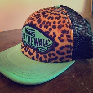 Cute vans leopard print trucker hat
