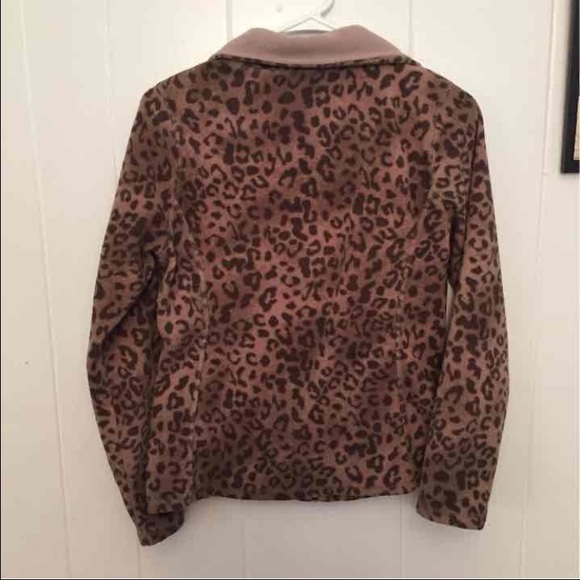 Cheetah/leopard print fleece zip up - Picture 4 of 4