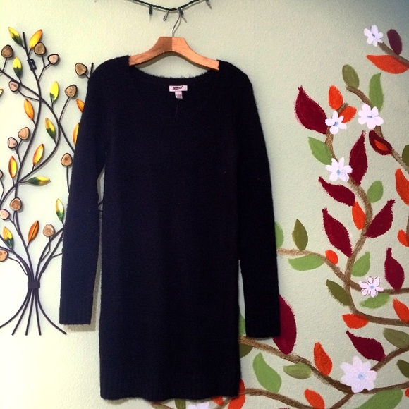 Black sweater dress.