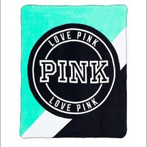 Victoria's Secret Pink Teal Blanket