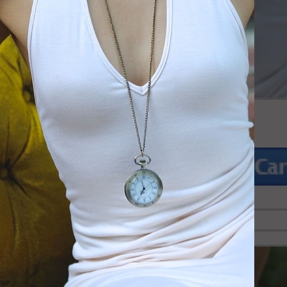 Two tree designs clock necklace