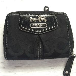 Black coach wallet 8 card holder w coin pocket