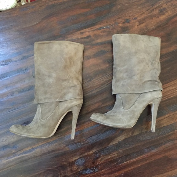 COLIN STUART TAUPE/GREY BOOTIE WITH HEEL