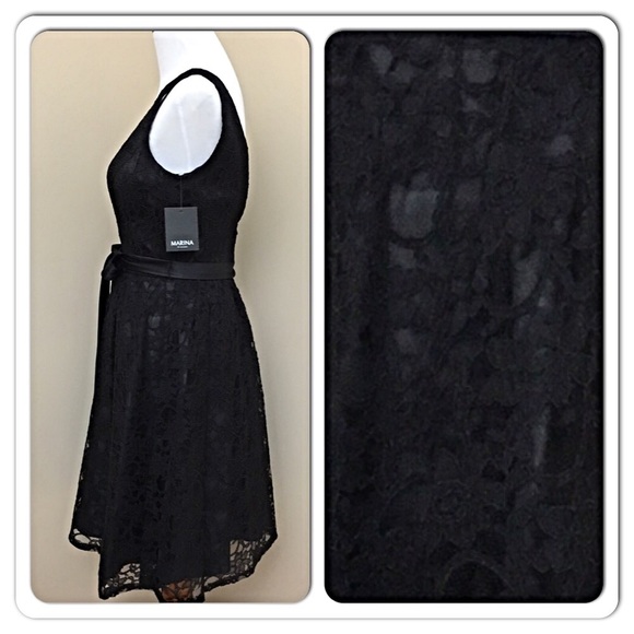 Marina's Gorgeous Little Black Lace Dress- New - Picture 2 of 4